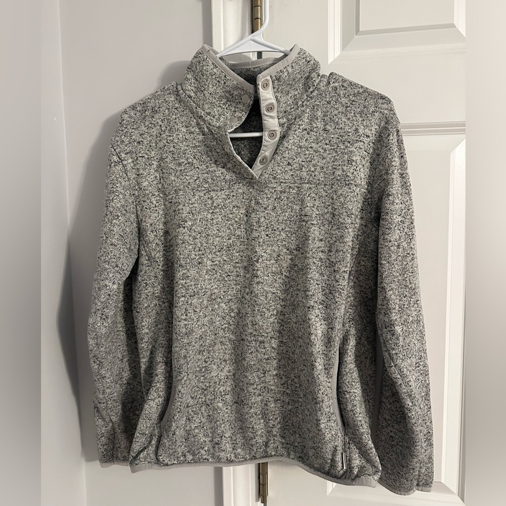Eddie Bauer Gray snap T Sweater for women